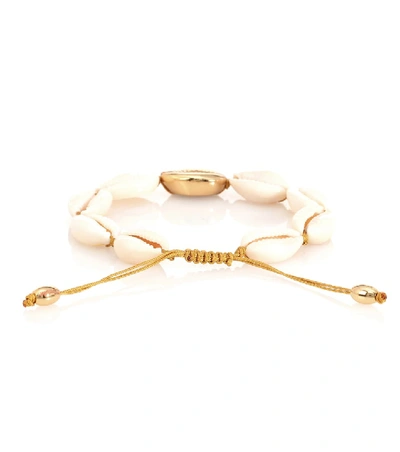 Shop Tohum Design Concha Puka 22kt Gold-plated Bracelet In White