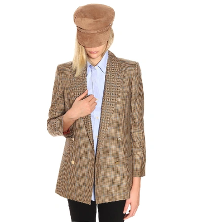 Shop Maison Michel New Abby Suede Hat In Brown