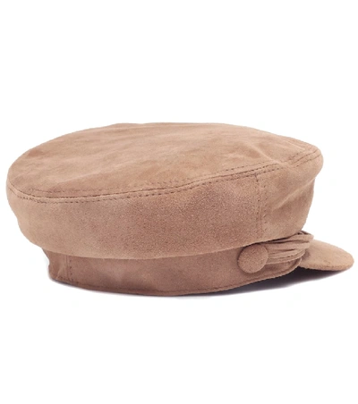 Shop Maison Michel New Abby Suede Hat In Brown
