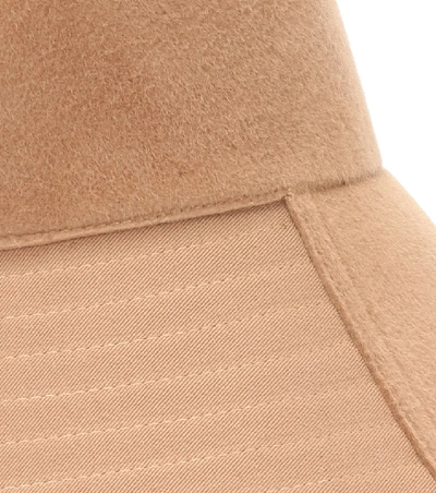 Shop Valentino Felt Bucket Hat In Beige