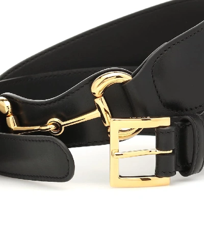 Shop Gucci Horsebit Leather Belt In Black