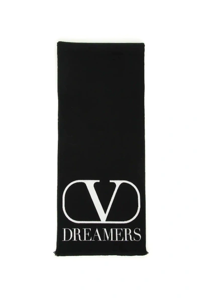 Shop Valentino Vlogo Dreamers Scarf In Black/white