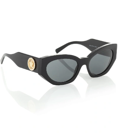 Shop Versace Cat-eye Medusa Sunglasses In Black