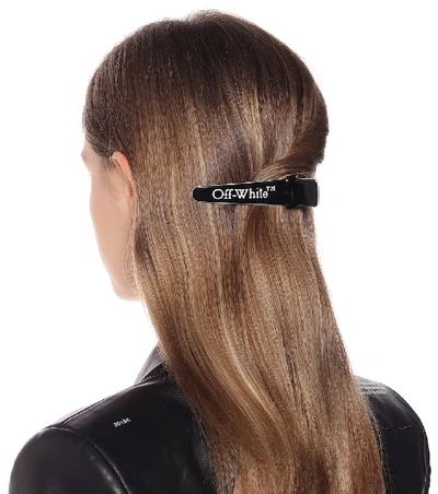 Shop Off-white Logo Hair Clip In Black