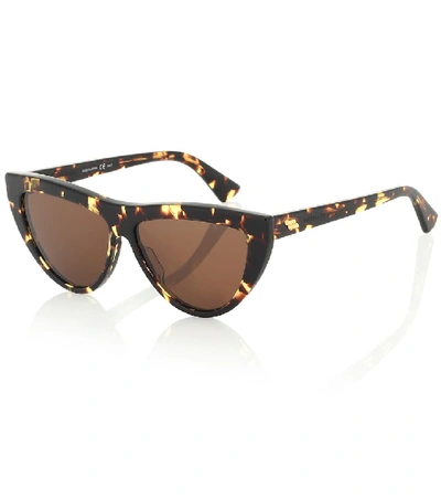 Shop Bottega Veneta Cat-eye Acetate Sunglasses In Brown