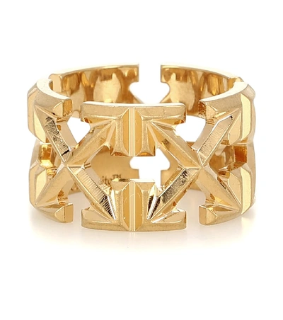 Shop Off-white Arrow Ring In Gold