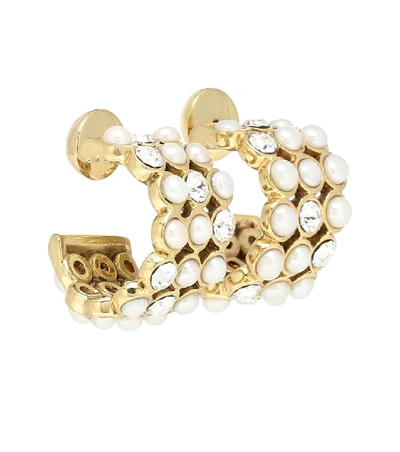 Shop Ellery Embellished Hoop Earrings In Gold