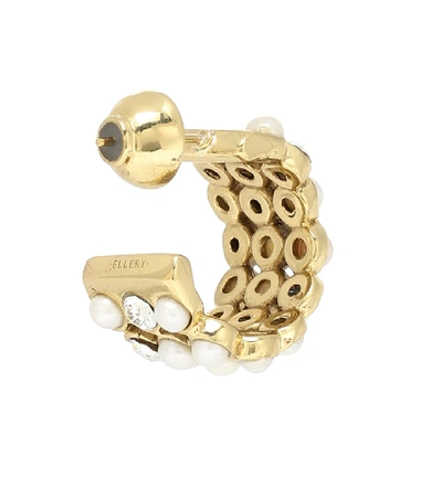 Shop Ellery Embellished Hoop Earrings In Gold