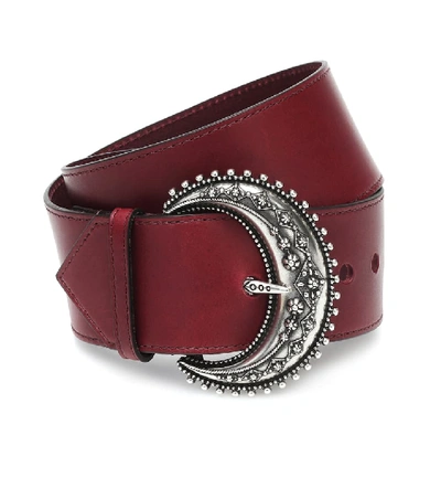 Shop Etro Leather Belt In Red