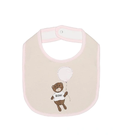 Shop Fendi Baby Set Of 3 Stretch-cotton Bibs In Pink