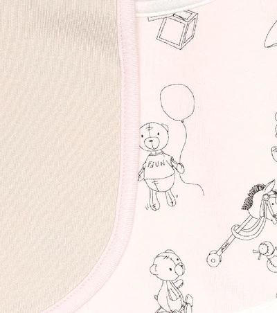 Shop Fendi Baby Set Of 3 Stretch-cotton Bibs In Pink