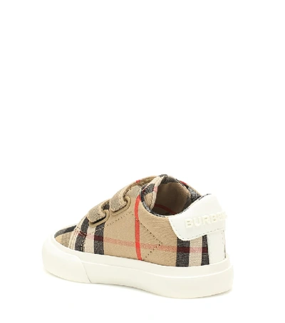Shop Burberry Vintage Check Sneakers In Archive Beige/white