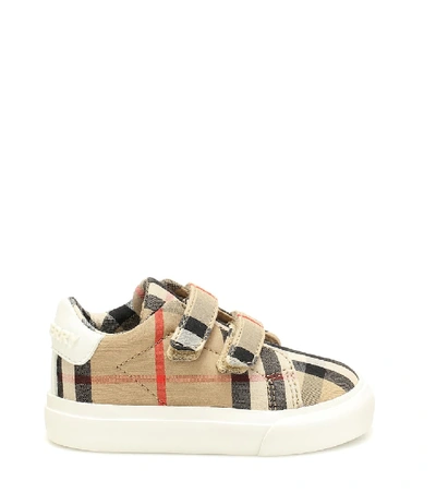 Shop Burberry Vintage Check Sneakers In Archive Beige/white