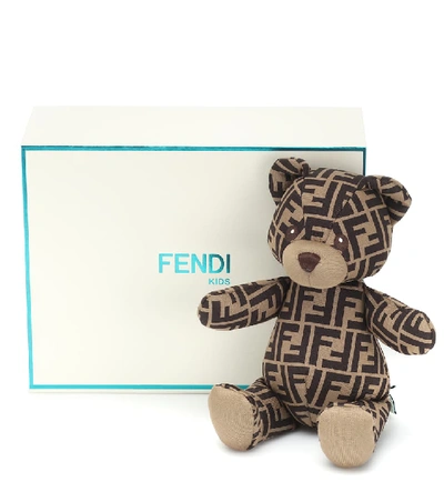 Shop Fendi Baby Teddy Bear In Zucca