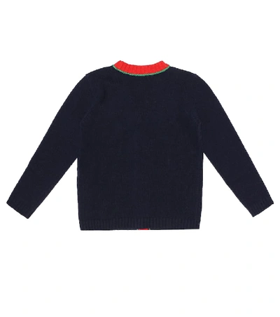 Shop Gucci Wool Cardigan In Blue