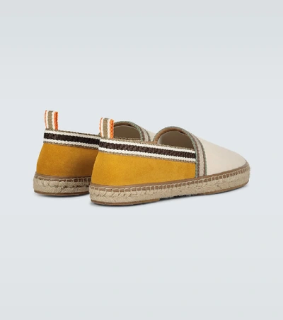 Shop Fendi Canvas Jacquard Espadrilles In Beige