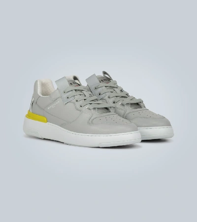 Shop Givenchy Wing Low Leather Sneakers In Grey