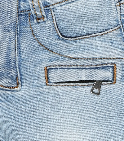 Shop Balmain Stretch Denim Jeans In Blue