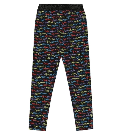 Shop Stella Mccartney Logo Stretch-jersey Leggings In Multicoloured