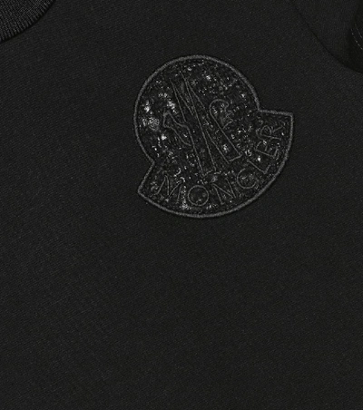 Shop Moncler Jersey And Tweed T-shirt Dress In Black