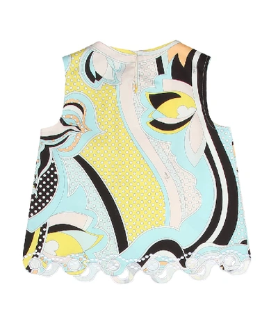 Shop Emilio Pucci Printed Stretch Cotton Top In Multicoloured