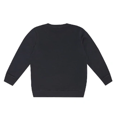 Shop Acne Studios Mini Fairview Face Cotton Sweatshirt In Blue