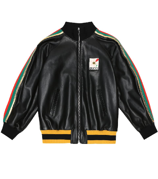 gucci kids leather jacket