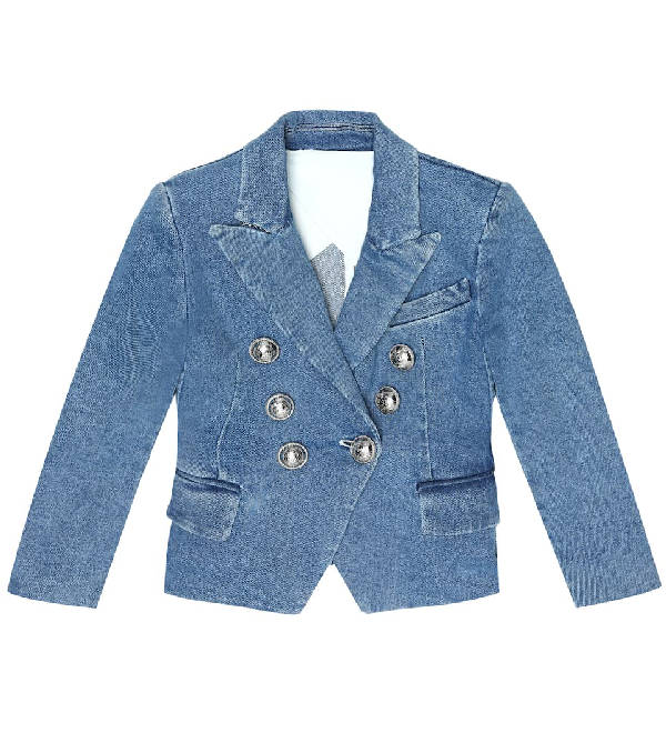 balmain denim blazer
