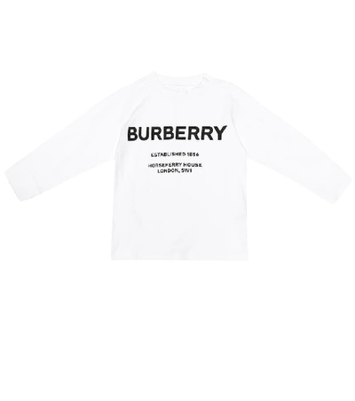 Shop Burberry Printed Cotton Sweater In White