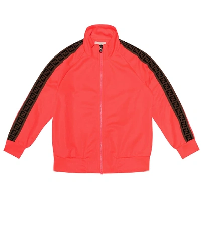 Shop Fendi Stretch-jersey Track Jacket In Pink