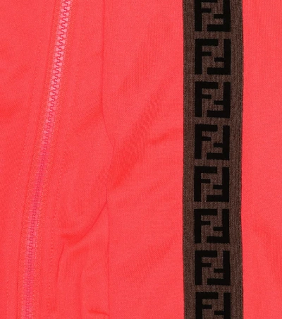 Shop Fendi Stretch-jersey Track Jacket In Pink