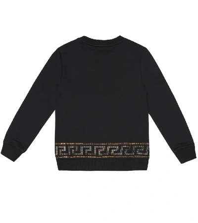 Shop Versace Embellished Cotton Sweatshirt In Black