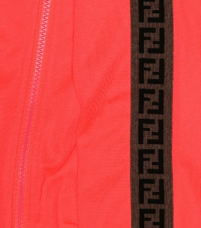 Shop Fendi Stretch-jersey Track Jacket In Pink