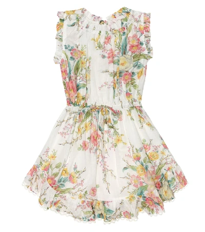 Shop Zimmermann Zinnia Floral Cotton Dress In White