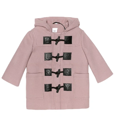 Shop Burberry Braydon Wool-blend Duffle Coat In Pink