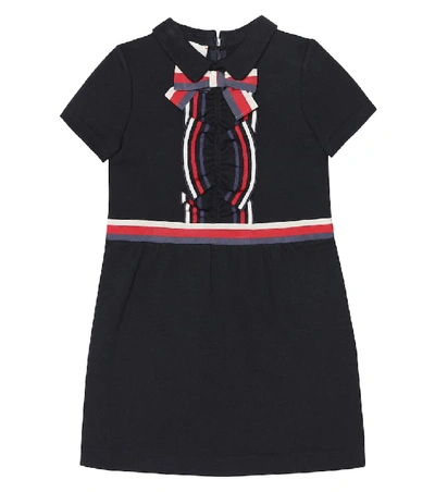 Shop Gucci Cotton-jersey Dress In Blue