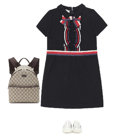 Shop Gucci Cotton-jersey Dress In Blue