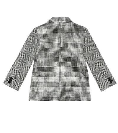 Shop Dolce & Gabbana Houndstooth-check Blazer In Grey