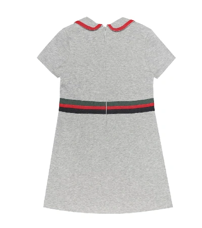 Shop Gucci Cotton-jersey Dress In Grey