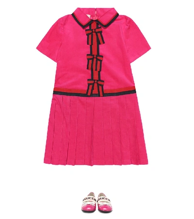 Shop Gucci Corduroy Dress In Pink