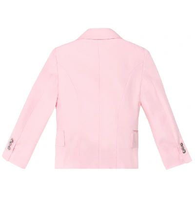 Shop Balmain Wool Blazer In Pink