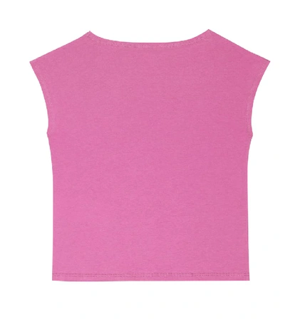 Shop Gucci Printed Cotton T-shirt In Pink