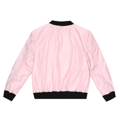 Shop Versace Satin Bomber Jacket In Pink
