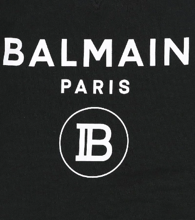 Shop Balmain Logo Cotton Sweatshirt In Black