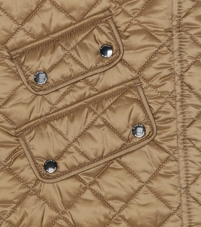 Shop Burberry Quilted Jacket In Beige