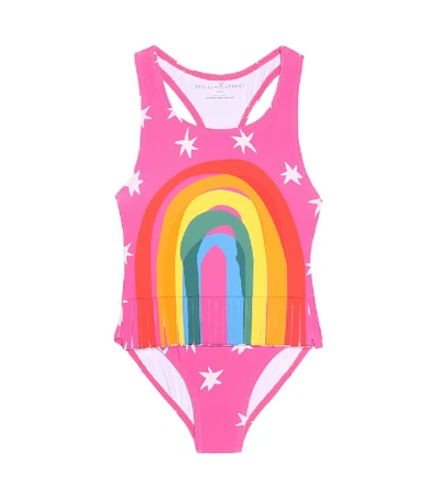 Shop Stella Mccartney Rainbow One-piece Swimsuit In Pink