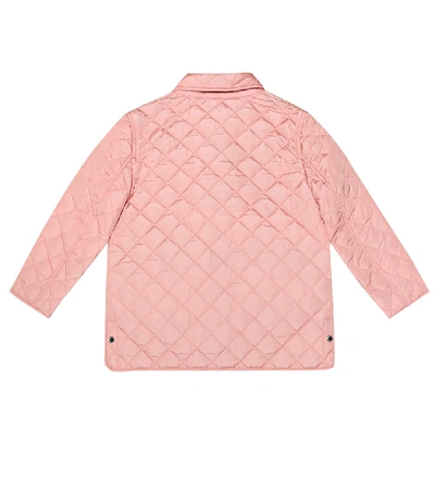 Shop Burberry Quilted Jacket In Pink