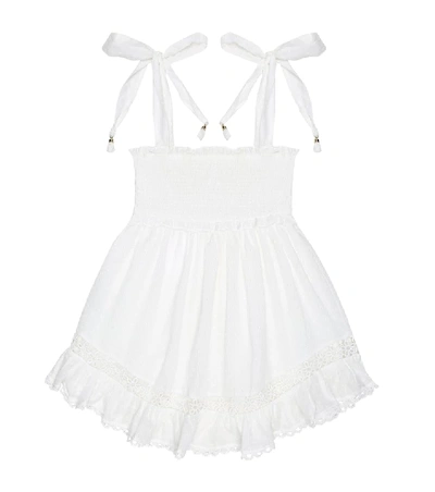 Shop Zimmermann Peggy Fil-coupé Cotton Dress In White