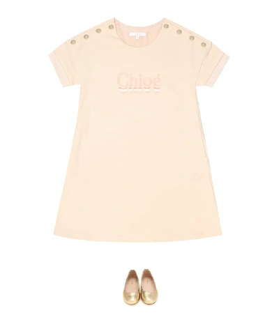 Shop Chloé Cotton-blend Dress In Pink