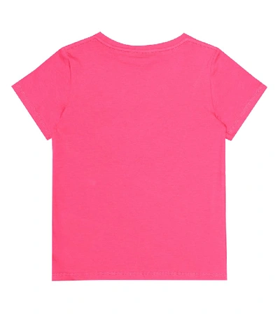 Shop Gucci Logo Cotton T-shirt In Pink